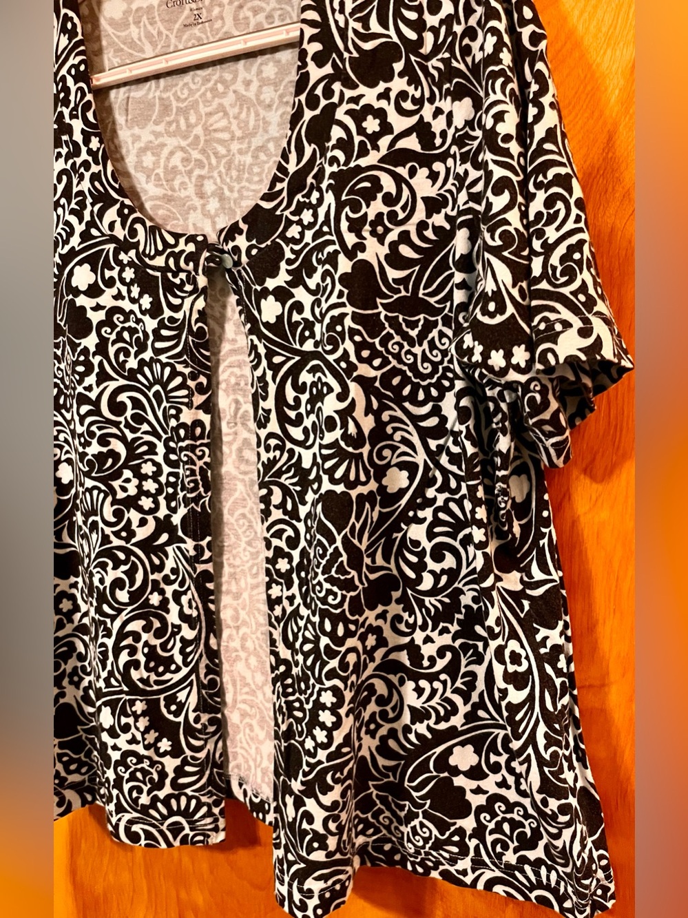Croft & Barrow Teal and White Short Sleeve Cardigan Size 2X - Picture 2 of 8